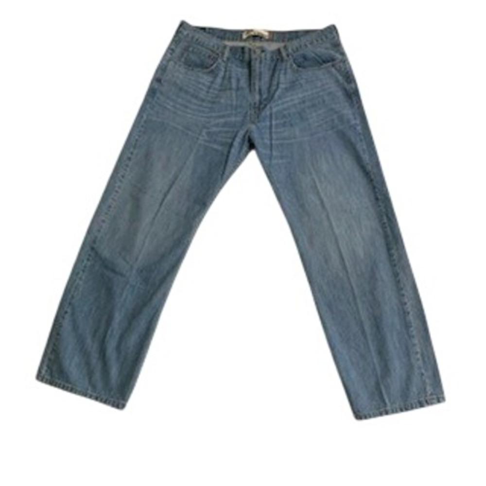 Levi's 569 Loose Straight Leg Jeans Men Actual 38X30 Light Wash Distressed Denim
